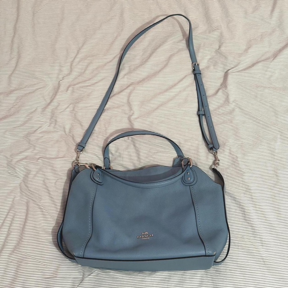 Light Blue Leather Women's Bag
